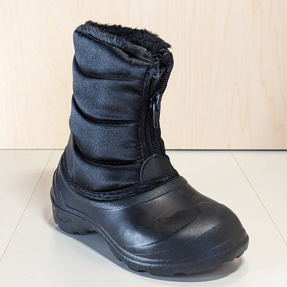 The Little Captain Toddler Warm Fur Comfy Lightweight Snow Boots - Black - - Picture 1 of 6